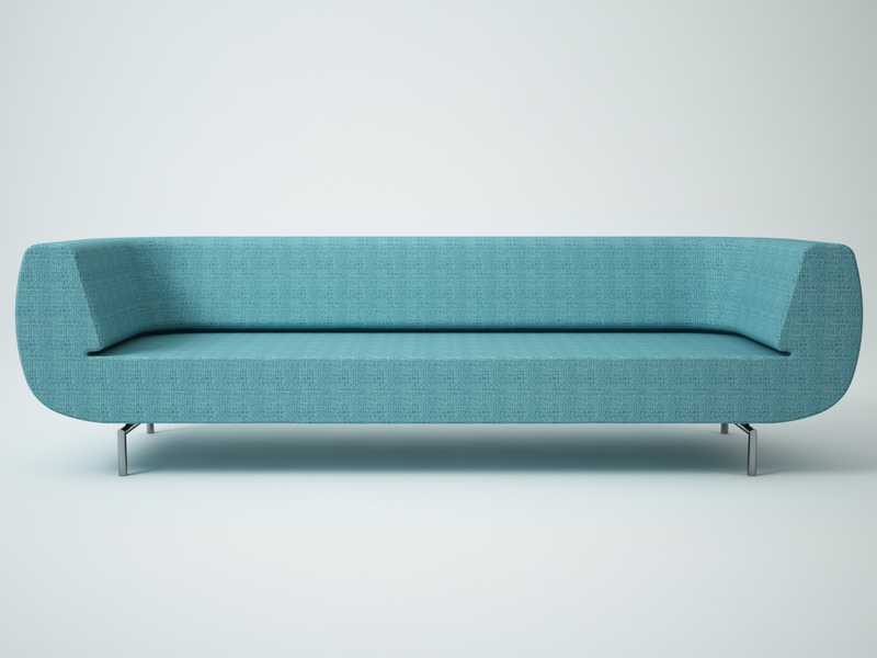 Durgu Modern Three seater sofa in turquoise