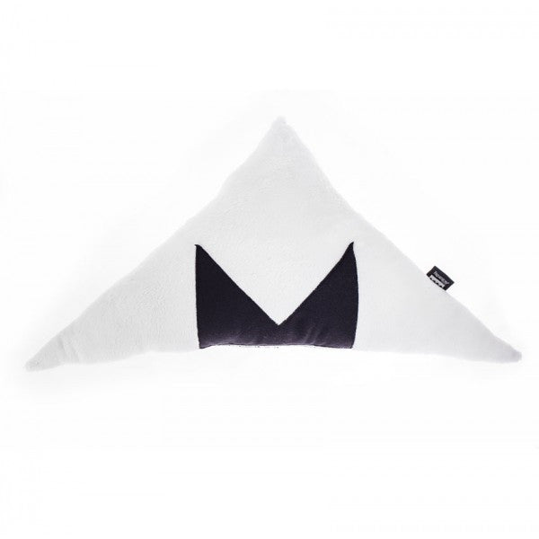 Black and white triangle shaped pillow