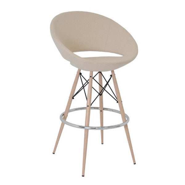 Shop For Crescent MW Counter Stool Bone PPM Leatherette | 212Concept