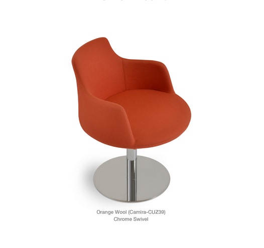 Buy Round Wide Seat Chair With Round Swivel Base | 212Concept