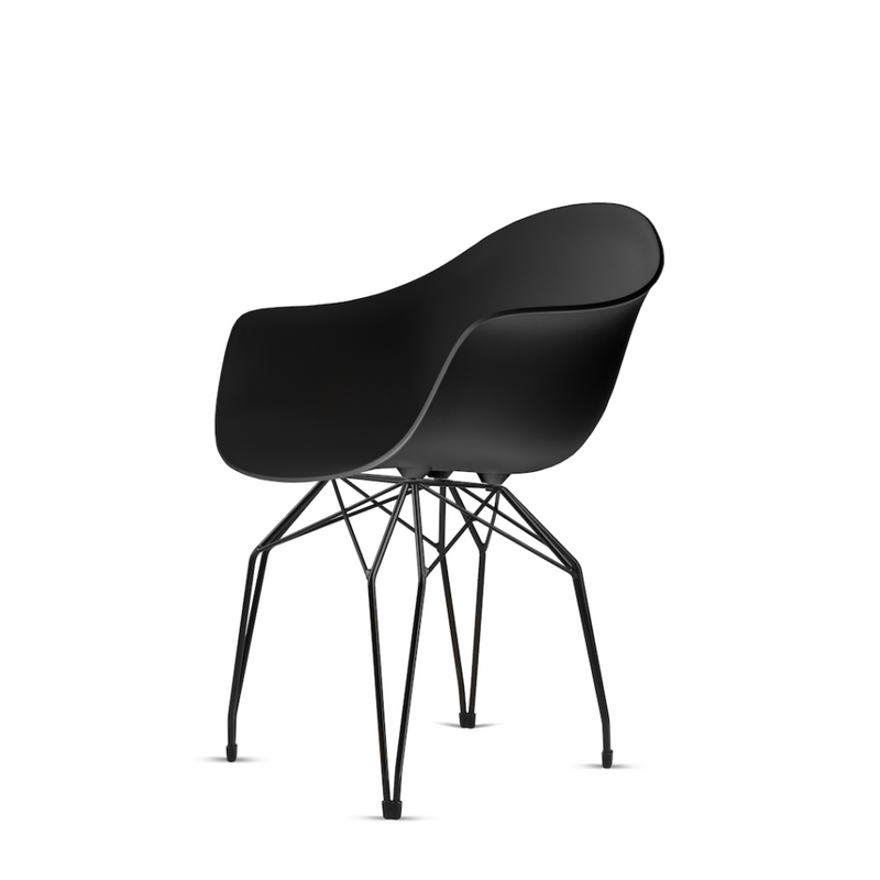 Buy Mid-Century Armchair Design With Diamond Shaped Legs in Black | 212Concept