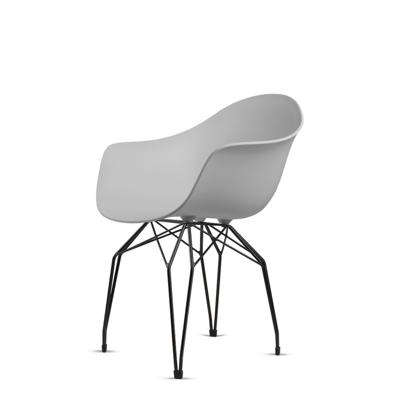 Buy Mid-Century Armchair Design With Diamond Shaped Legs in Light Grey | 212Concept