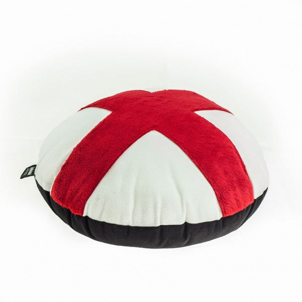 X design pillow; black and red