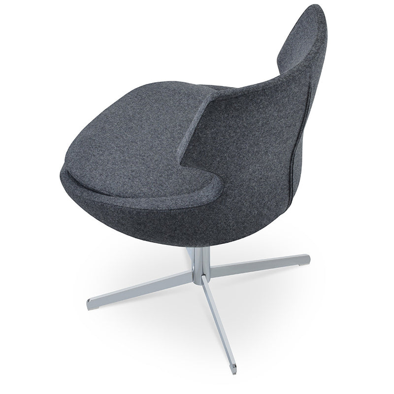 Shop For Grey Wool Patara 4-Star Swivel Chair | 212Concept