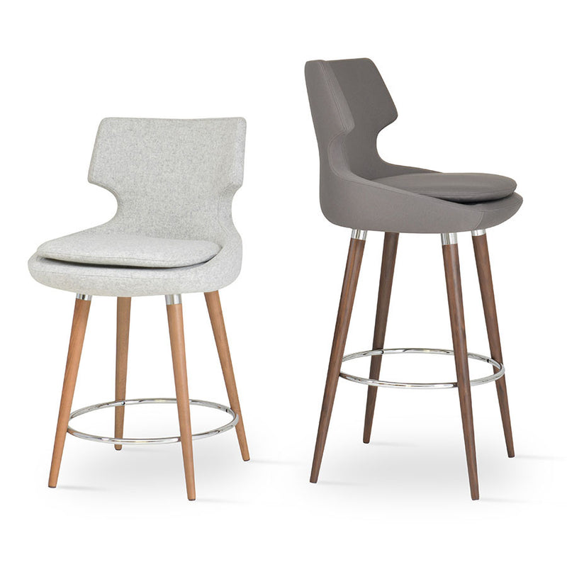 Buy Wide Seat Commercial Patara Wood Legged Bar Stool | 212Concept