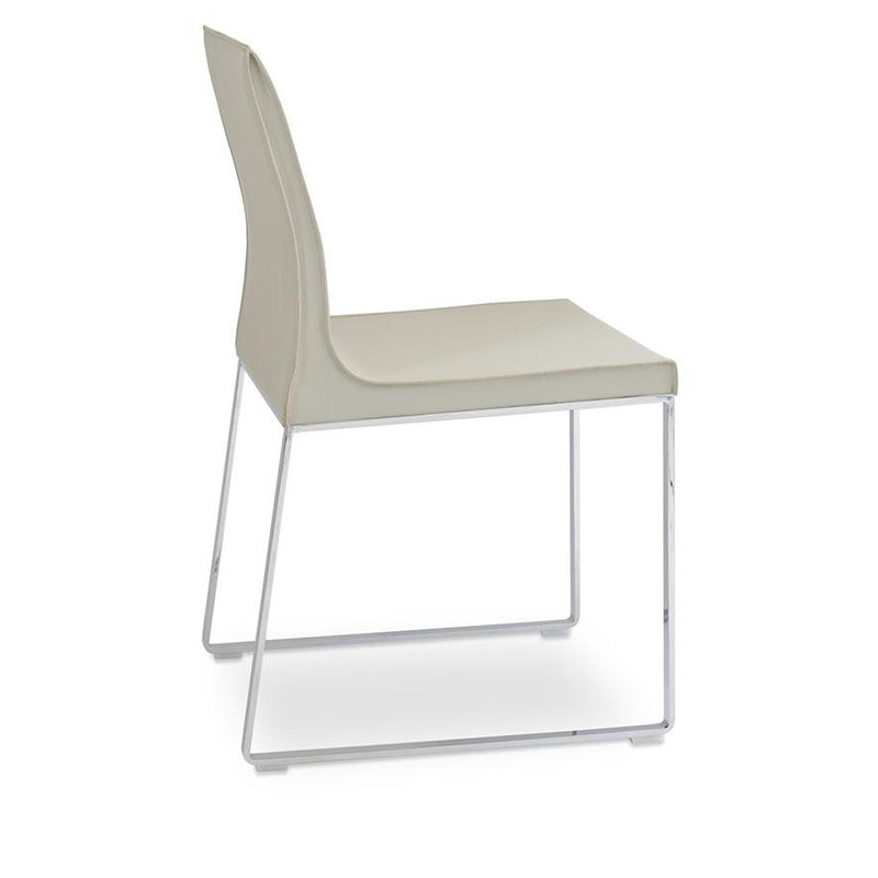 Buy Leather Sled Base Commercial Dining Chair | 212Concept