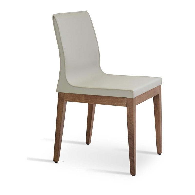 Buy Minimal Bonded Leather Wood Legged Dining Chair | 212Concept