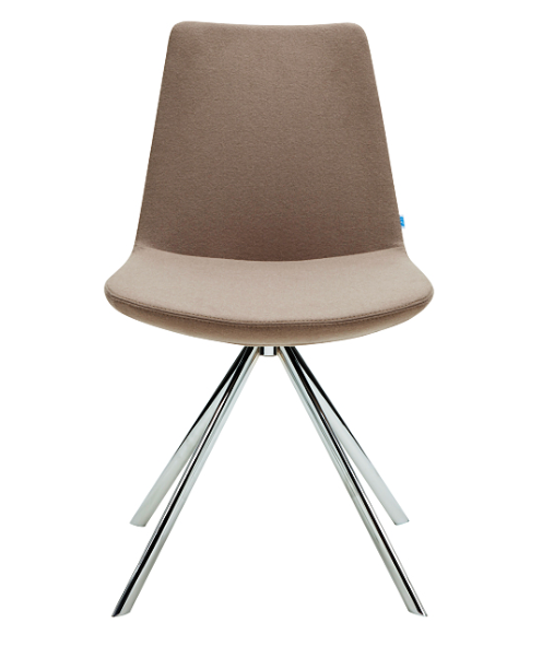 Pera Ellipse modern dining chair with steel legs