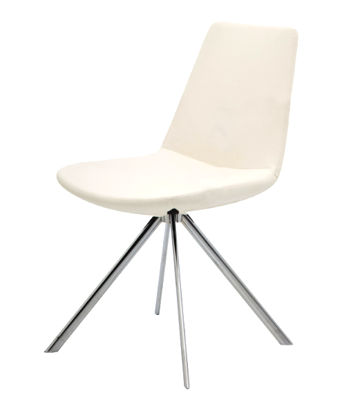 Pera Ellipse modern dining chair in white 