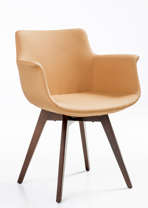 Buy Curved Rego Armchair with Walnut Wood Base | 212Concept