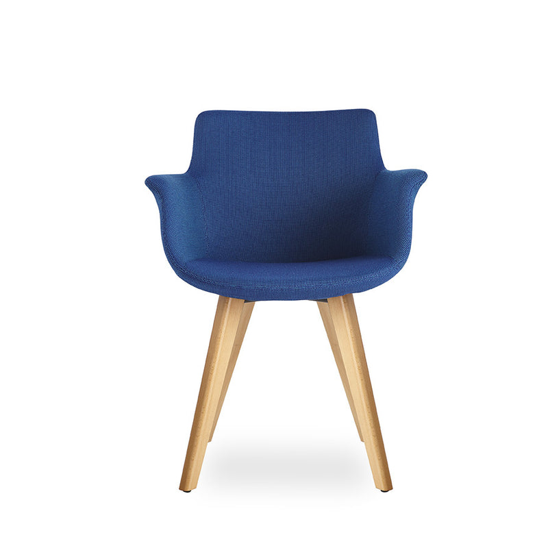 Buy Curved Rego Armchair with Walnut Wood Base | 212Concept