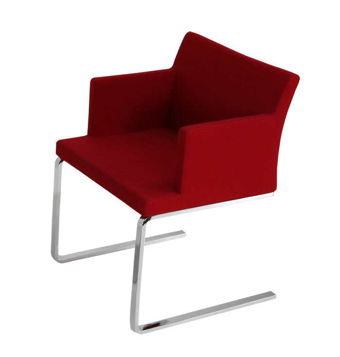 Red Wool Modern Armchair