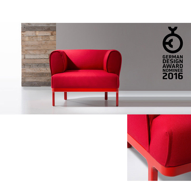Buy Curvy Rounded Arms Wide Red Lounge Chair | 212Concept