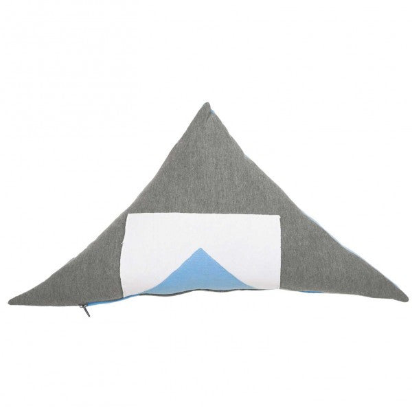 Modern Geometric Triangle Vinyl Pillow in Grey 