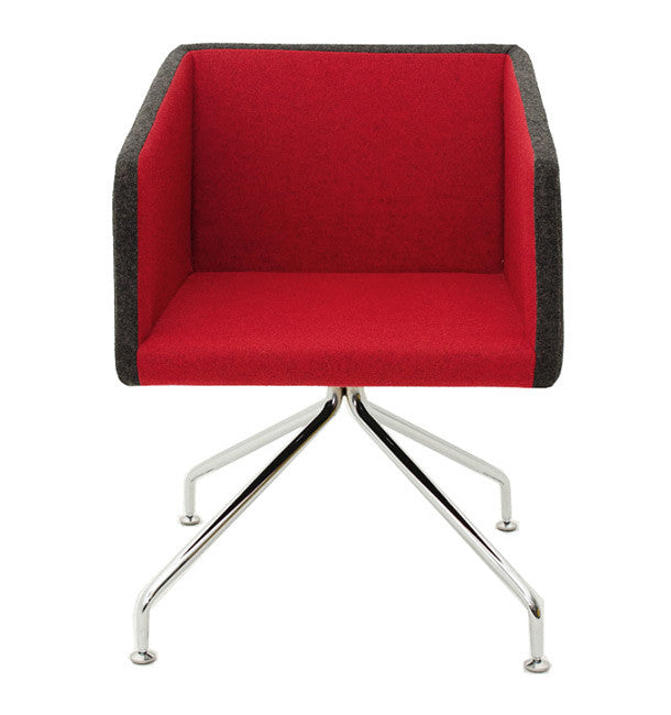 Buy Box Swivel Armchair Red Fabric | 212Concept