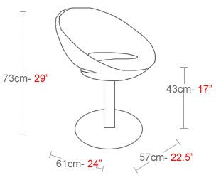 Crescent modern swivel chair size chart 