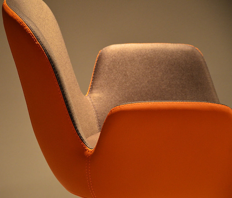 Buy Enveloping Design Daisy Sled Base Armchair in Orange | 212Concept