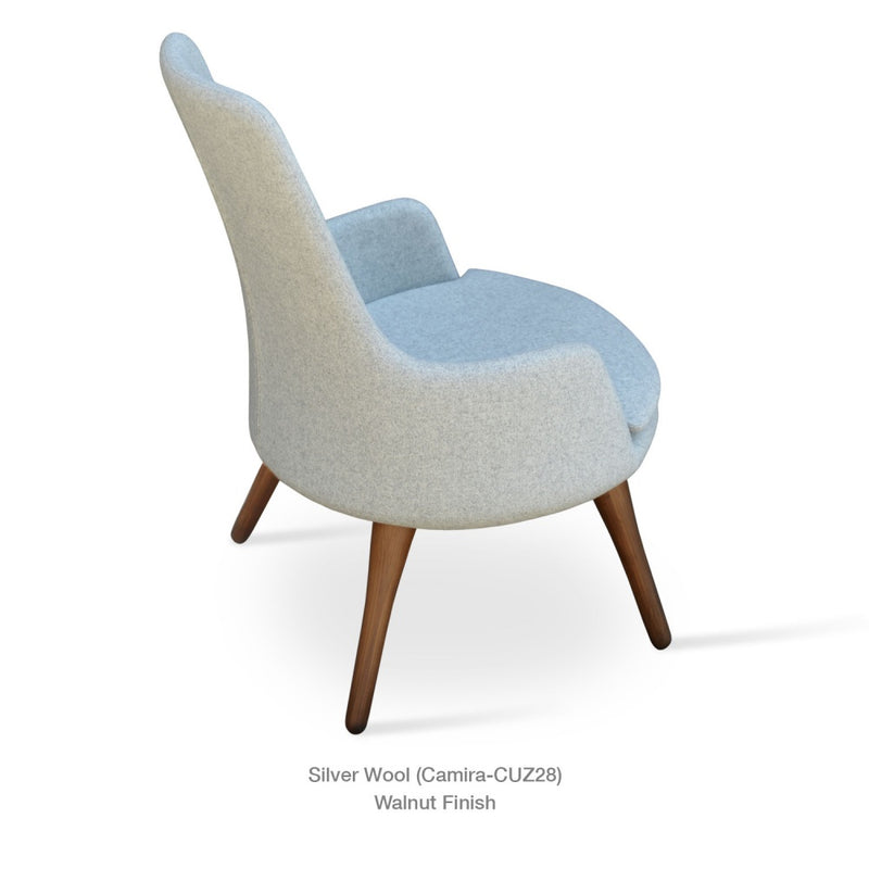 Dervish High Back Wood Lounge Chair