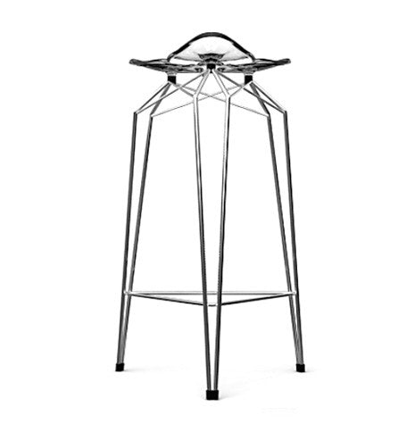 Diamond modern barstool with clear transparent seat