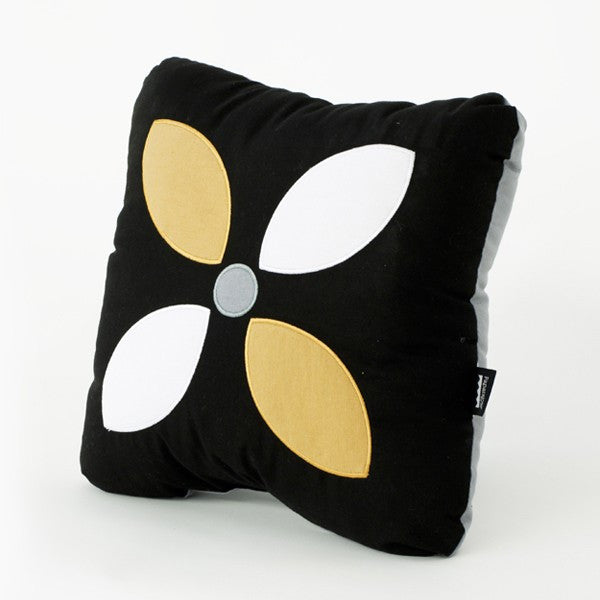 Large modern pillow in gold and black