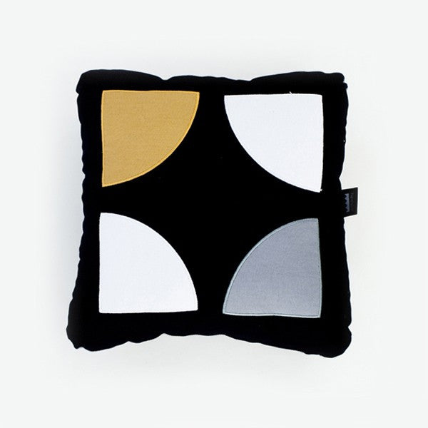 Gold, blue and black modern pillow