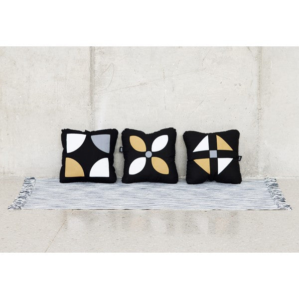 Gold and black modern throw pillows for living room