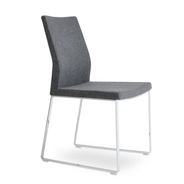 Buy Curved Minimal Design Steel Frame Sled Chair | 212Concept
