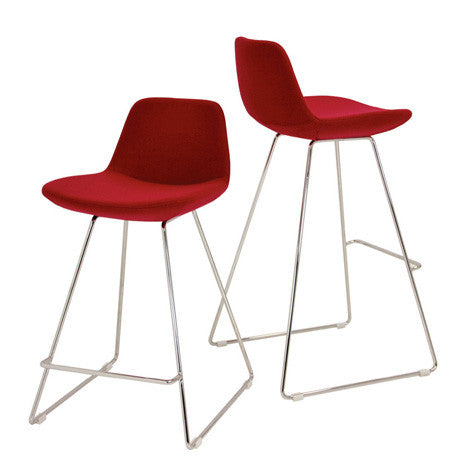 Red wool Pera Wire modern barstool and counter stool 