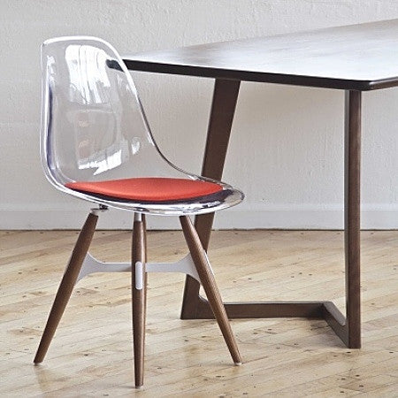 ZigZag modern dining chair with orange seat pad