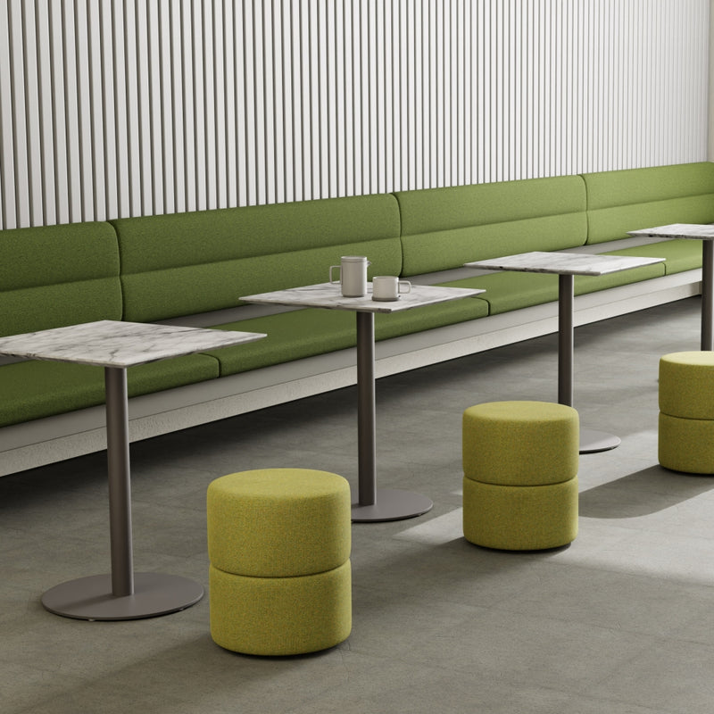 Globe Table | Square Wood Top | Round Base