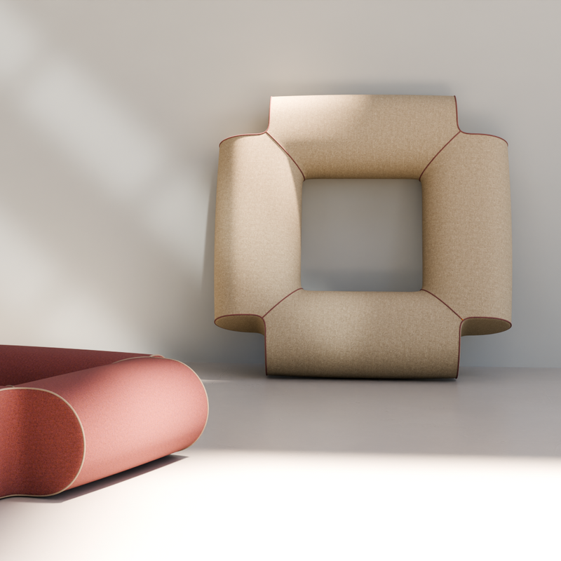 Pod Quad - Square Fully Upholstered Bench