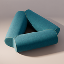 Pod Tri -Triangle Fully Upholstered Bench