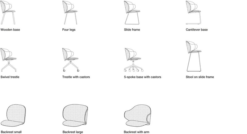 Dua Wood Base Small Backrest - Minimum of 4 Required