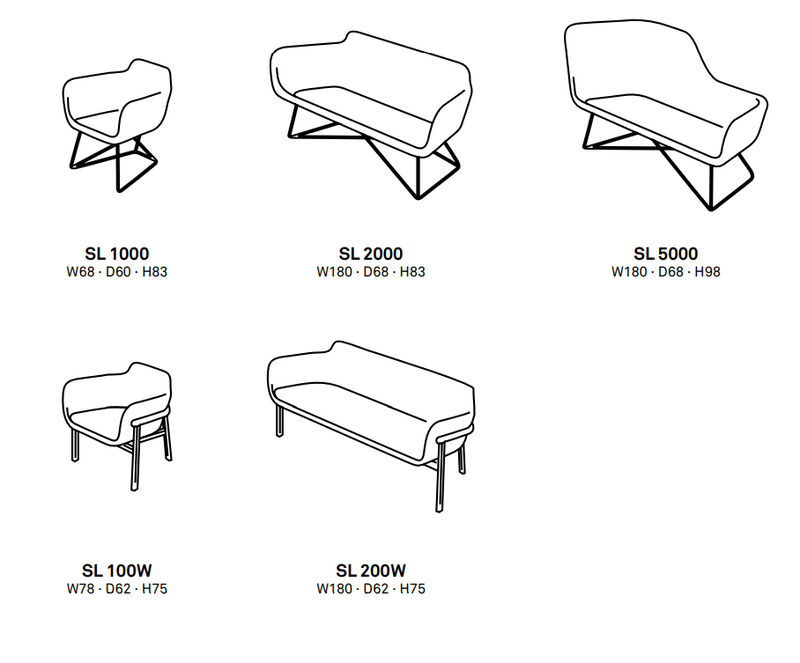 Slight Sofa with Ash-wood Frame