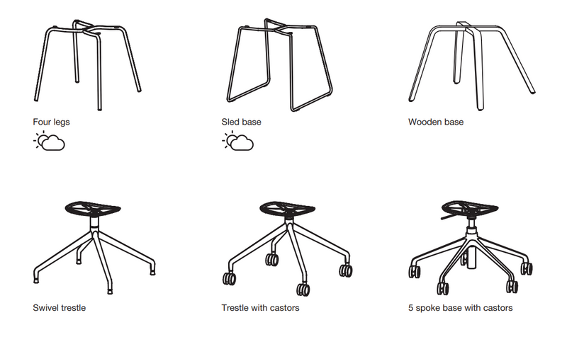 Elephantino Trestle with Castors Chair - Pack of 4