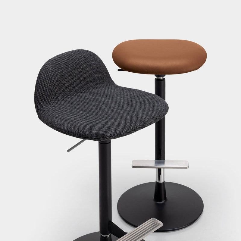 Pilat Stool with Backrest - Fully Upholstered