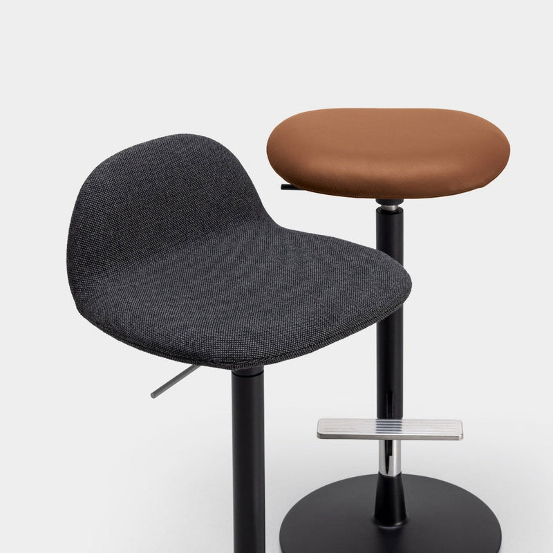 Pilat Stool with Backrest - Fully Upholstered