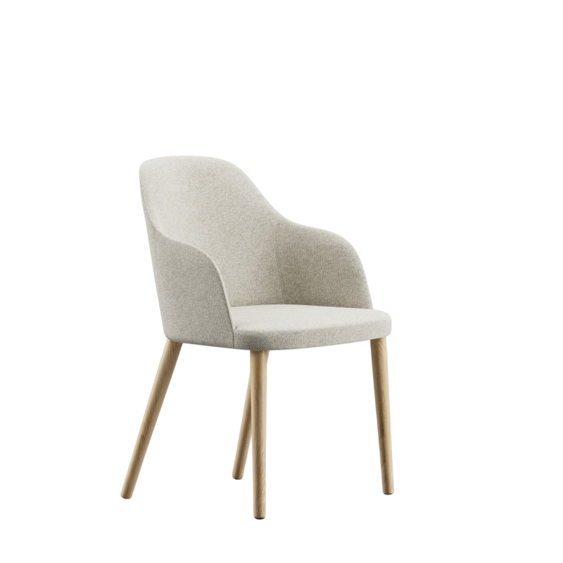Rhone Side Armchair w/ Wood Dowel Base