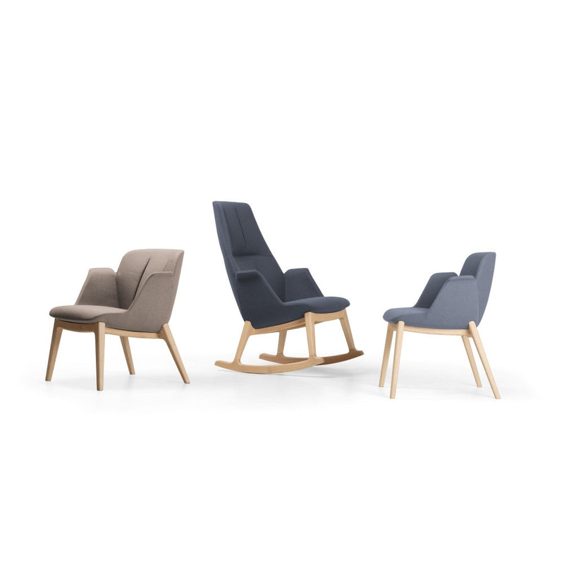 Hive Soft Lounge Chair | High Back | Wood Rocking Base