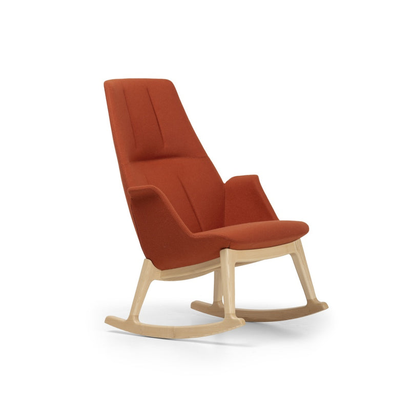 Hive Lounge Chair | High Back | Wood Rocking Base