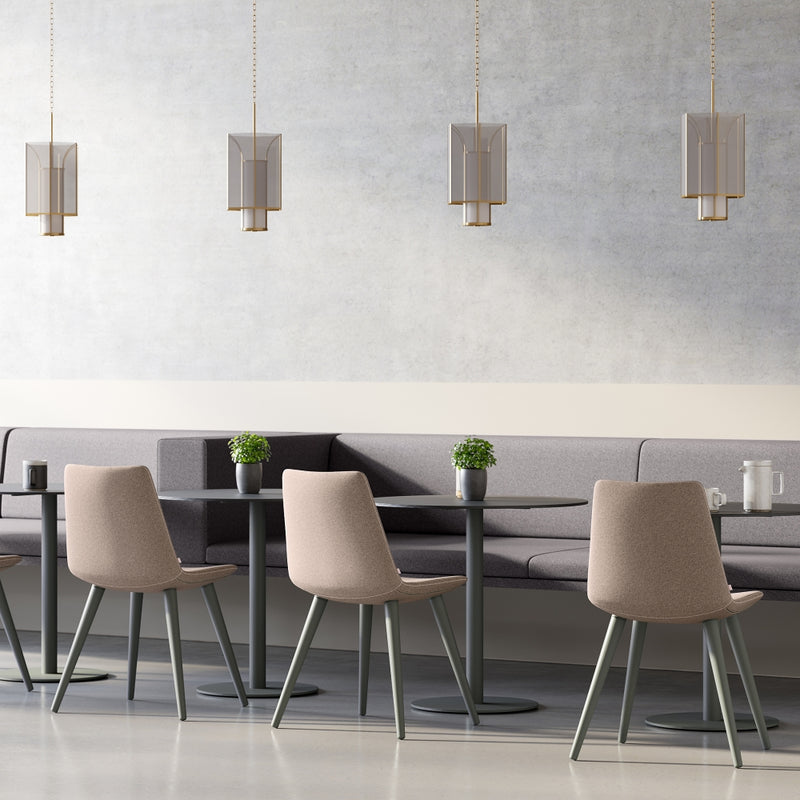 Globe Table | Square Wood Top | Round Base