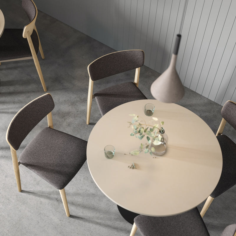 Globe Table | Square Wood Top | Round Base