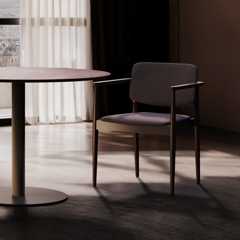 Globe Table | Square Wood Top | Round Base