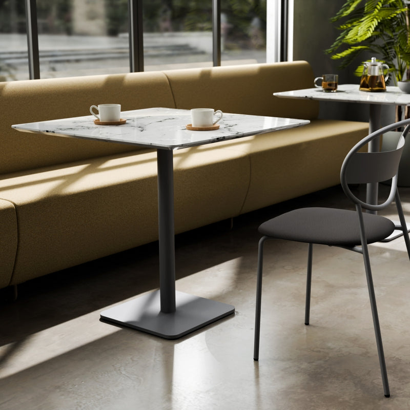 Globe Table | Square Wood Top | Round Base