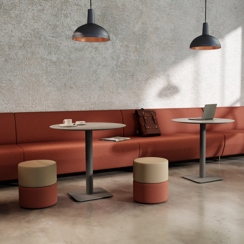 Globe Table | Round Wood Top | Square Base