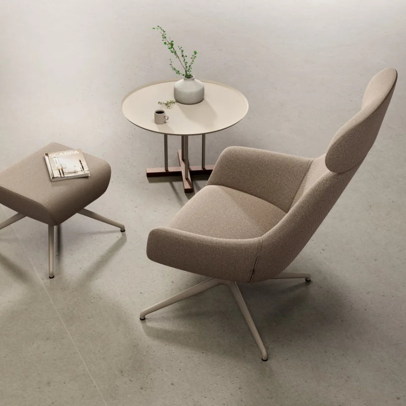 Lamy Swivel Metal Lounge Chair with Headrest