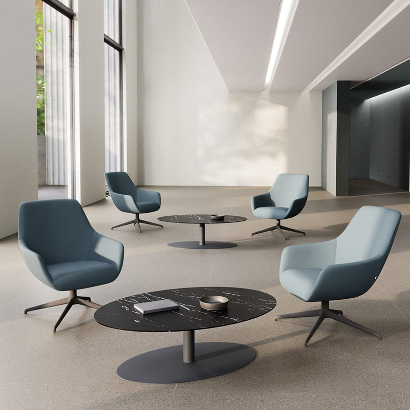 Lamy Swivel Wood Lounge Chair