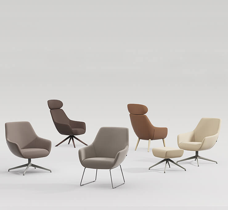 Lamy Sled Lounge Chair with Headrest