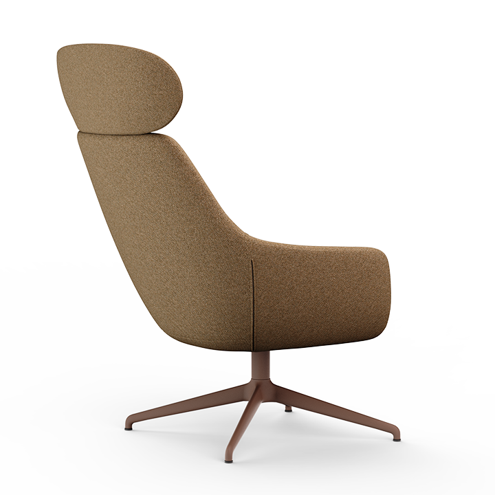 Lamy Swivel Metal Lounge Chair with Headrest