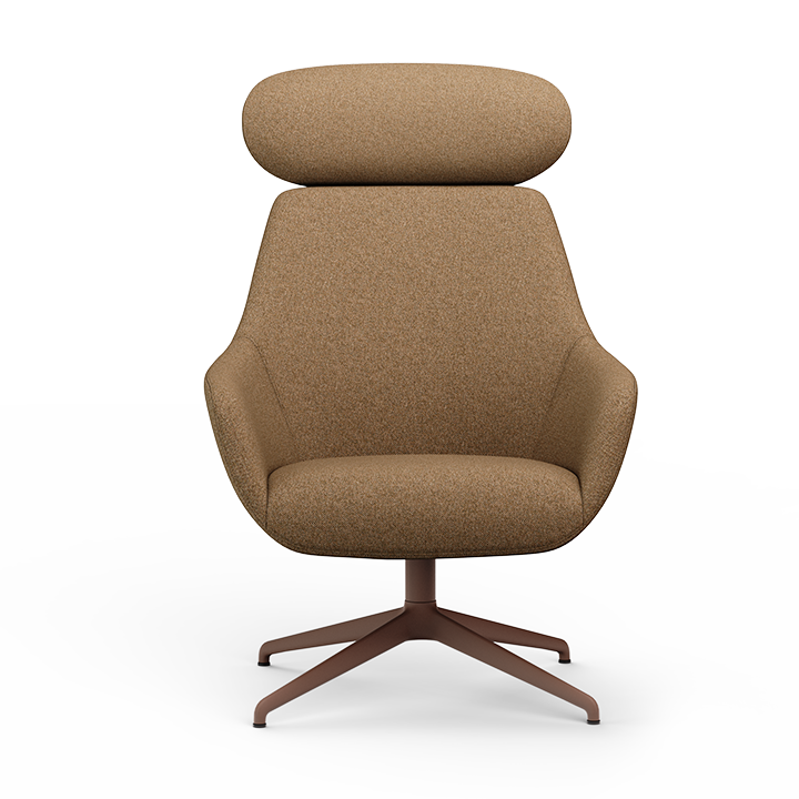 Lamy Swivel Metal Lounge Chair with Headrest